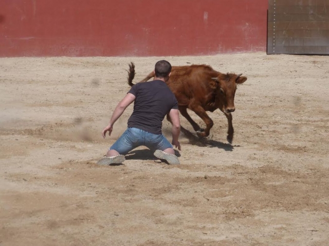  Kneeling with the cow 